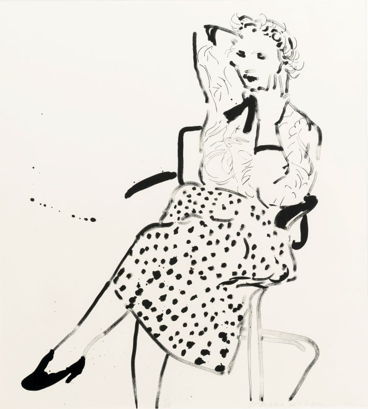 大卫霍克尼单色版画1981Celia In A Polka Dot Skirt(lithograph And Screenprint)
